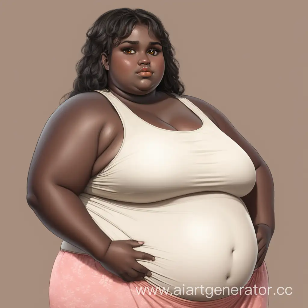 Obese dark skinned girl