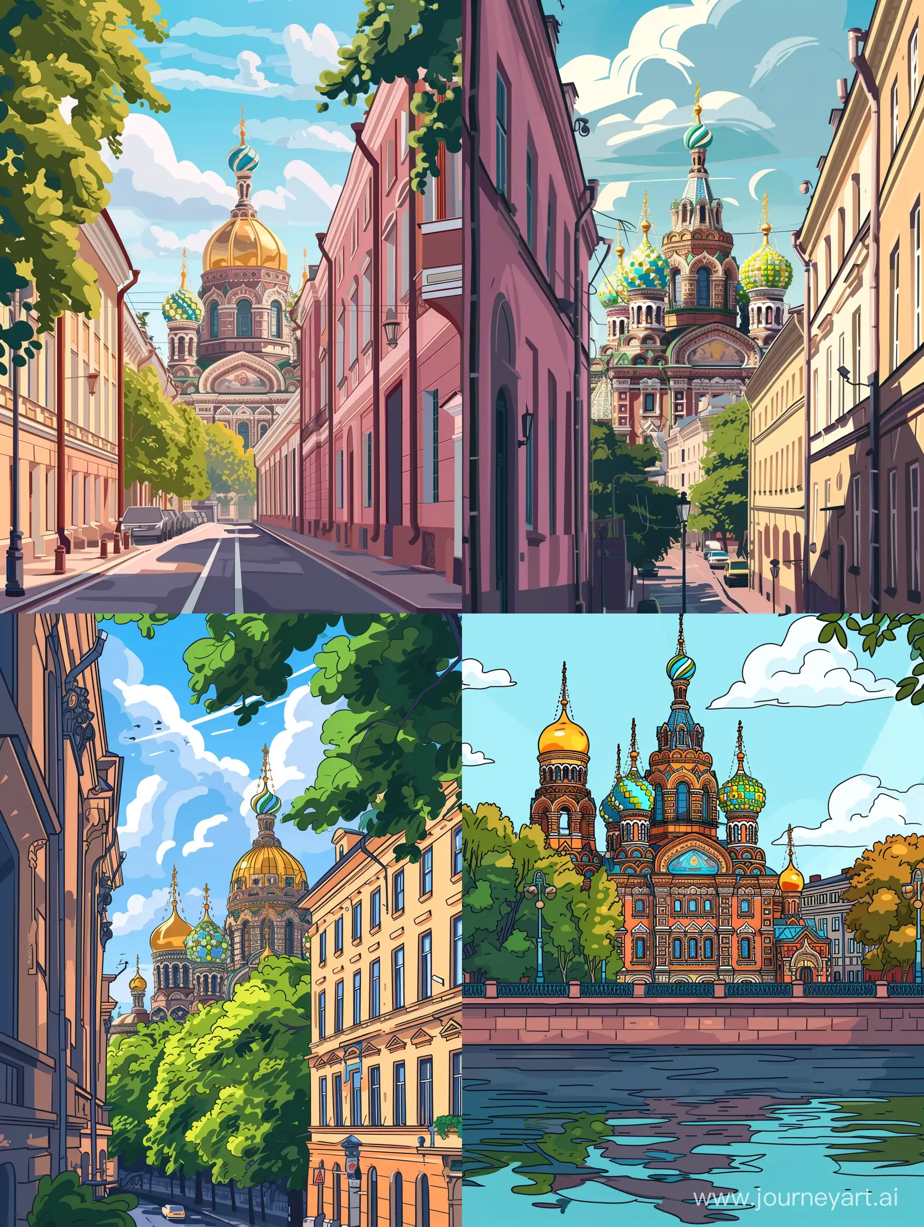 Whimsical-Cartoon-Illustration-of-Saint-Petersburg-Cityscape-2023