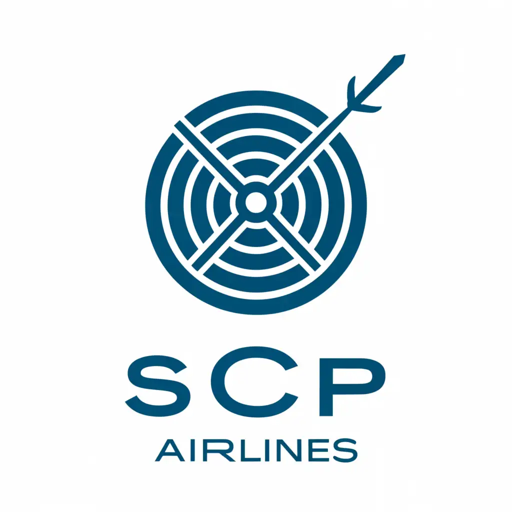 a logo design,with the text "SCP airlines", main symbol:target,complex,be used in Travel industry,clear background