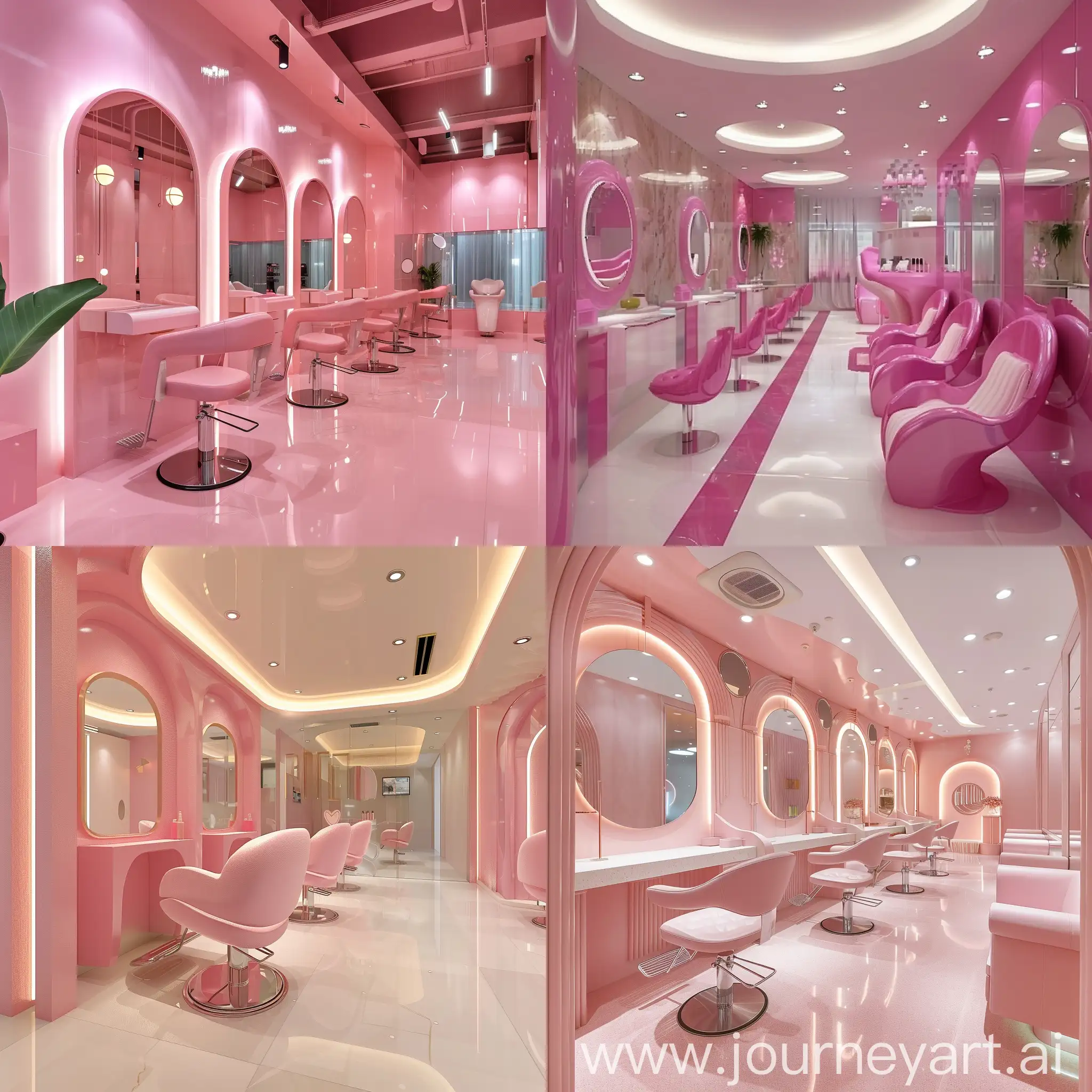 Beauty salon design with pink concept