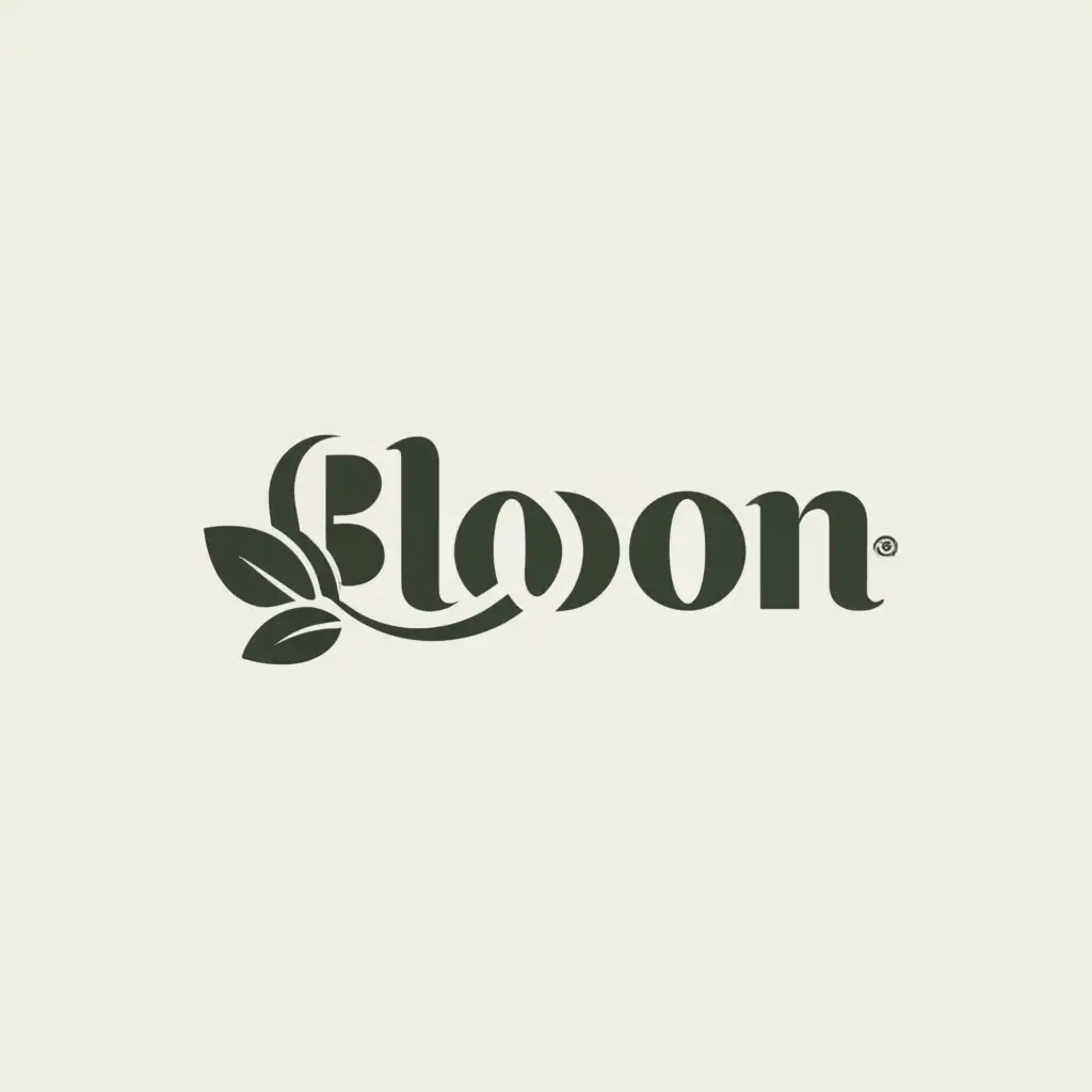 a logo design,with the text "Bloom", main symbol:leaf,Minimalistic,clear background