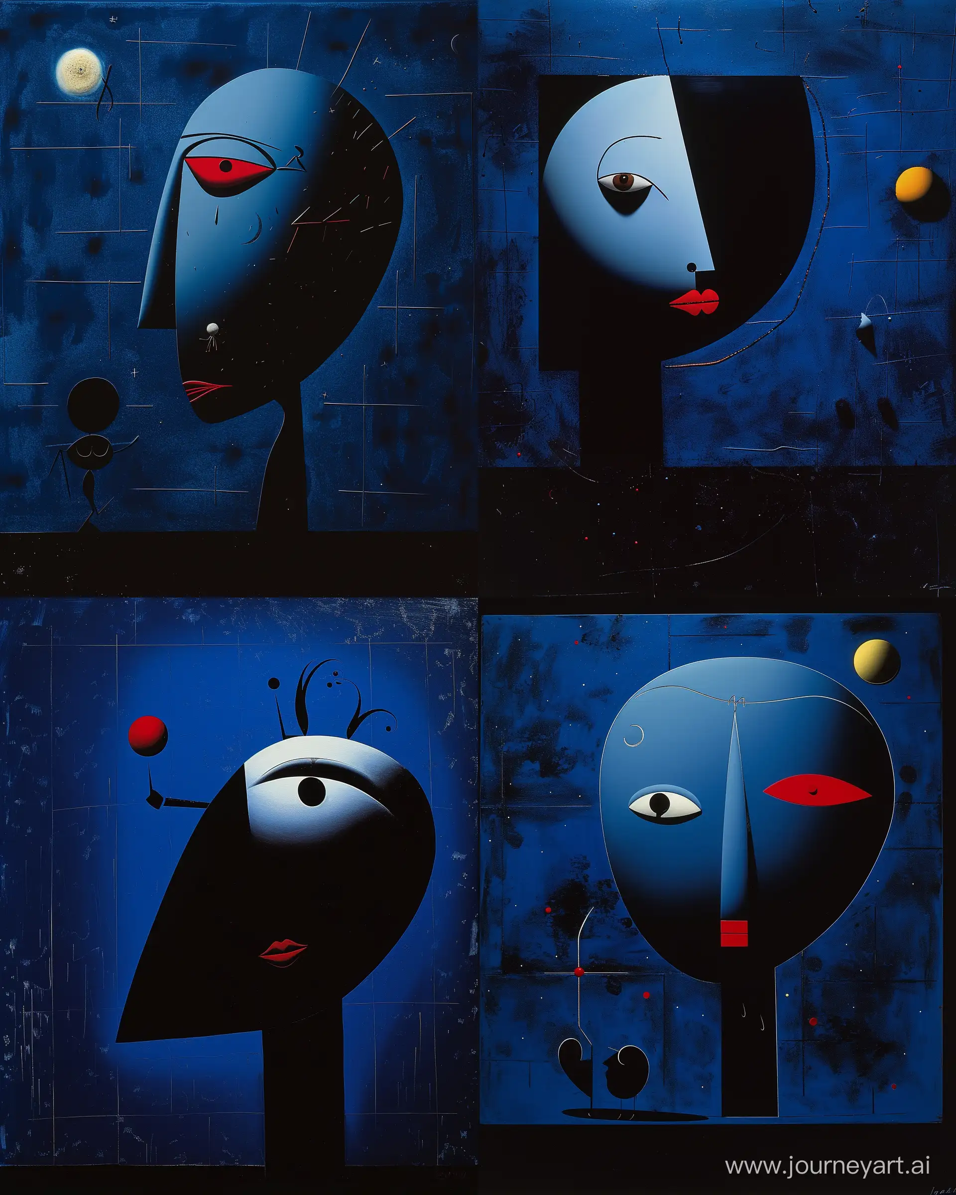 https://i.postimg.cc/J4F6fF2H/1706511527240o9isn7ni.png abstract portrait by joan miro, dark blue atmosphere --ar 4:5