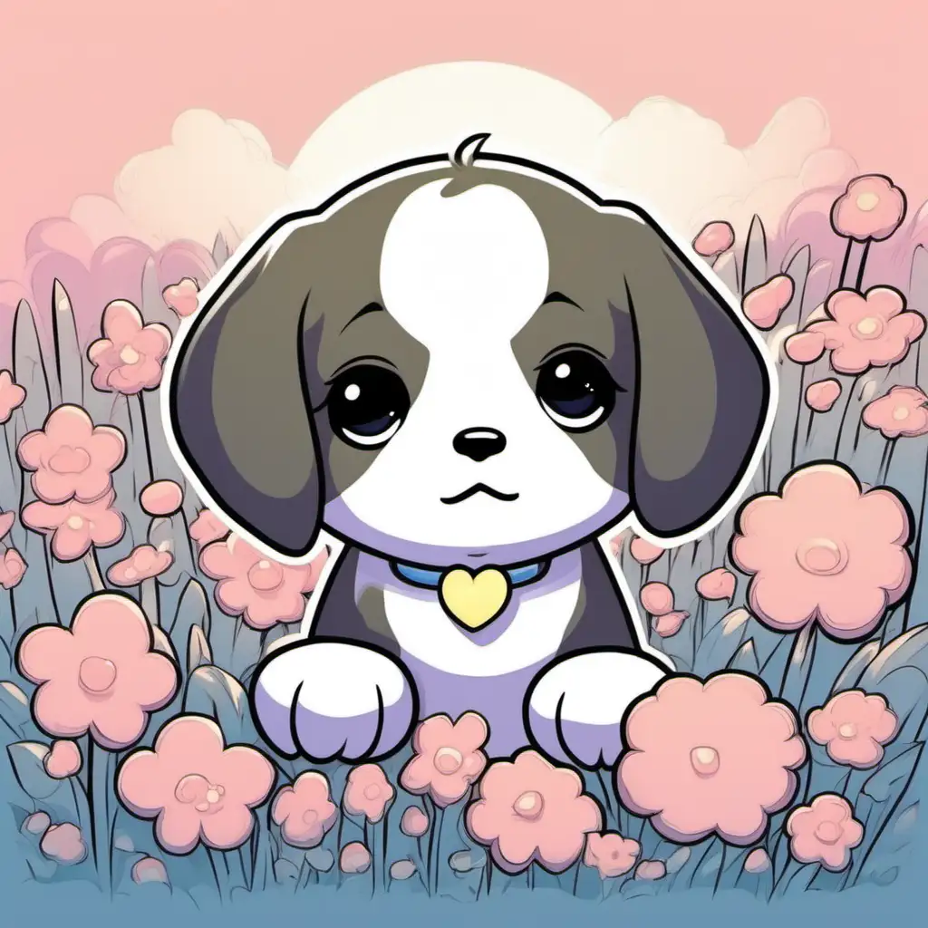 Lonely Puppy in Sanrio Style Innocence and Melancholy Captured