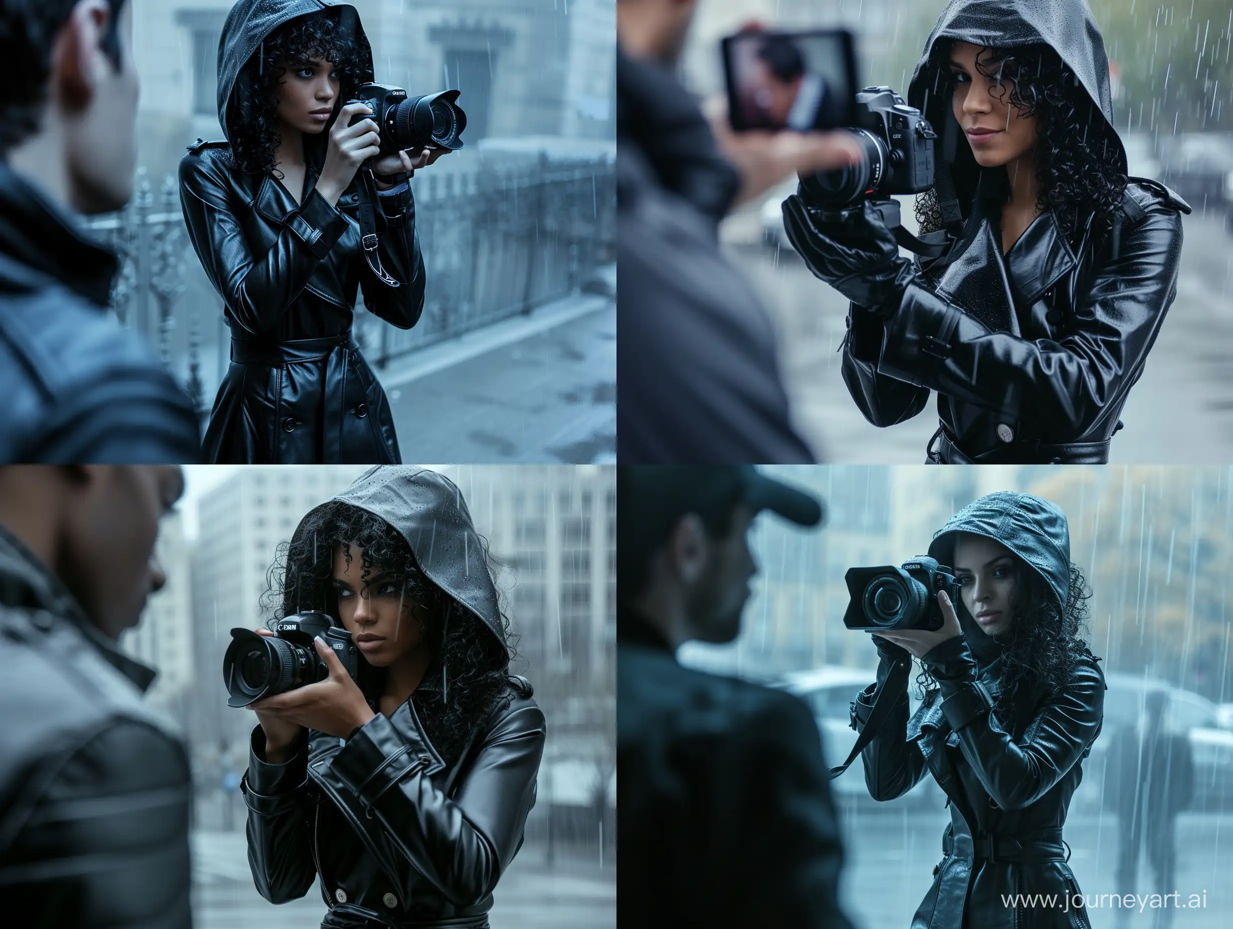 Sleek-Detective-Captures-Suspicious-Scene-in-City-Rain
