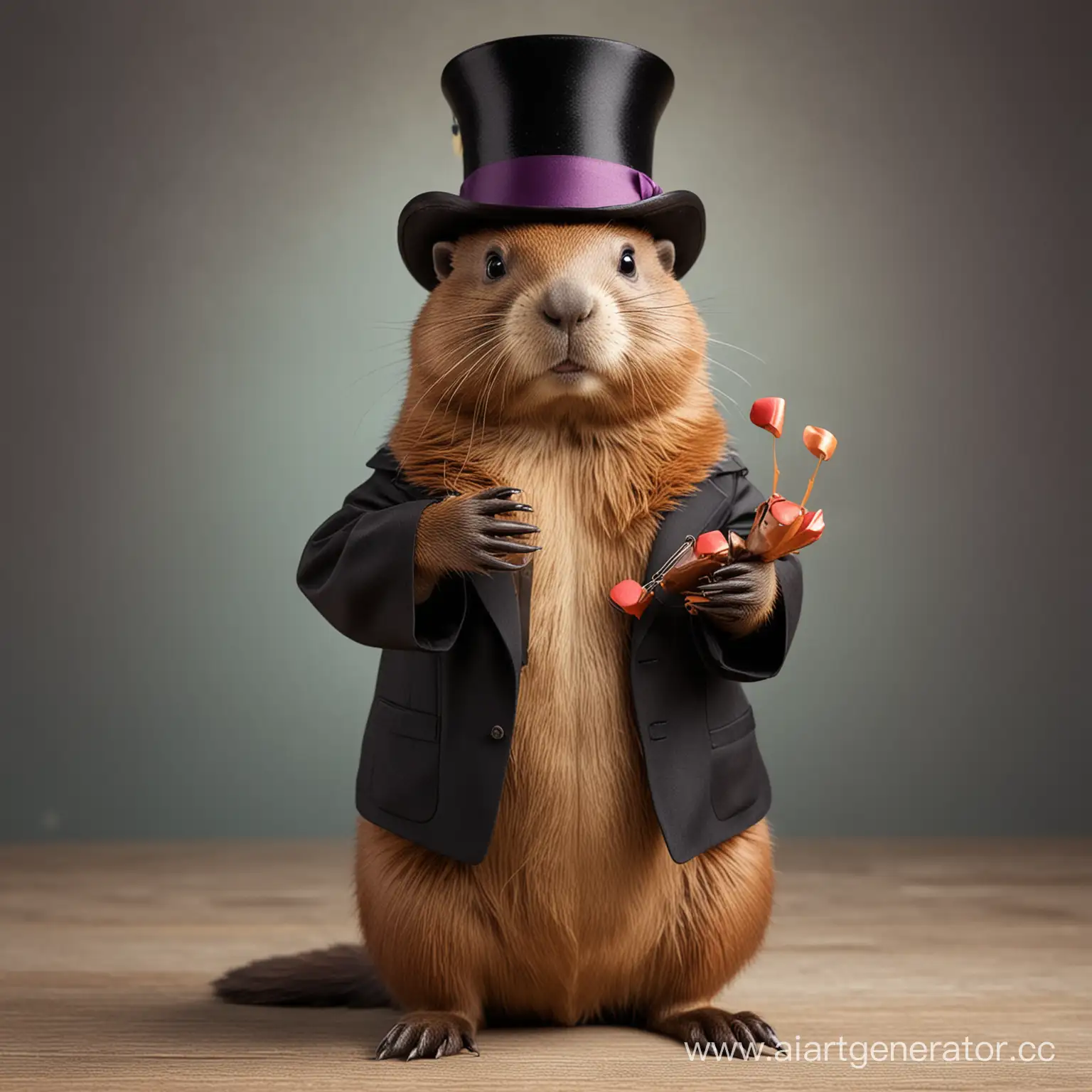 Intelligent Upright beaver magician