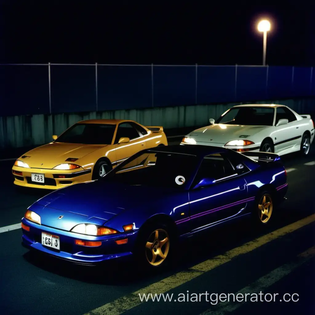 Sleek-Japanese-Sports-Cars-Illuminate-the-Night-in-Nostalgic-Nineties-Scene