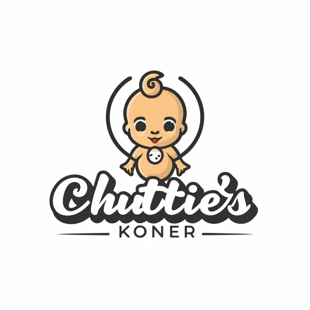 a logo design,with the text "Chutties Korner", main symbol:Cute Baby,Moderate,be used in Entertainment industry,clear background