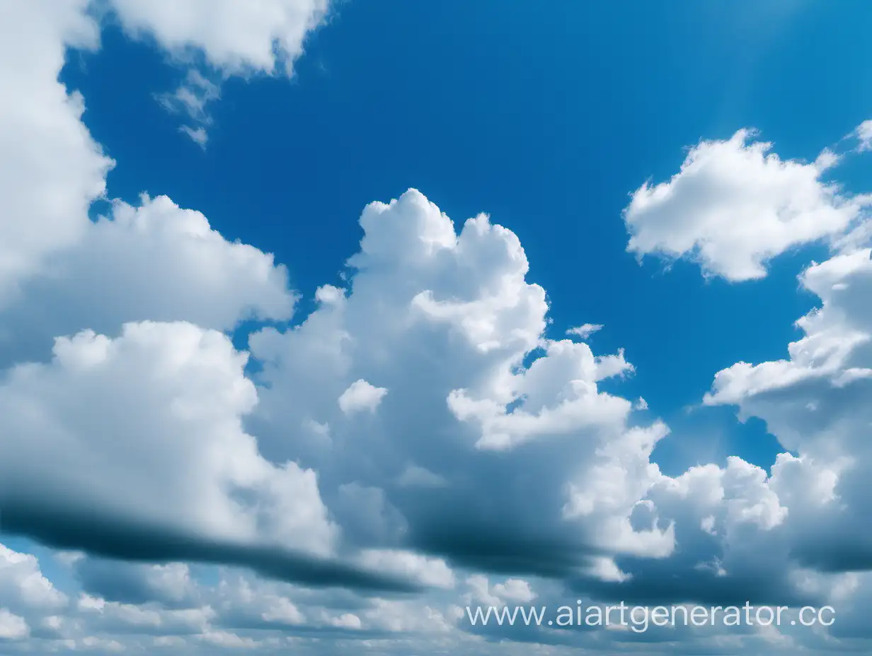 Vibrant-Blue-Sky-with-Fluffy-White-Clouds