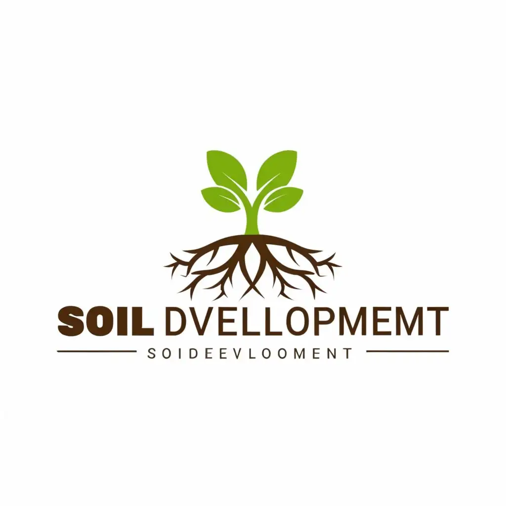logo, Soil, with the text "Soil development", typography, be used in Technology industry