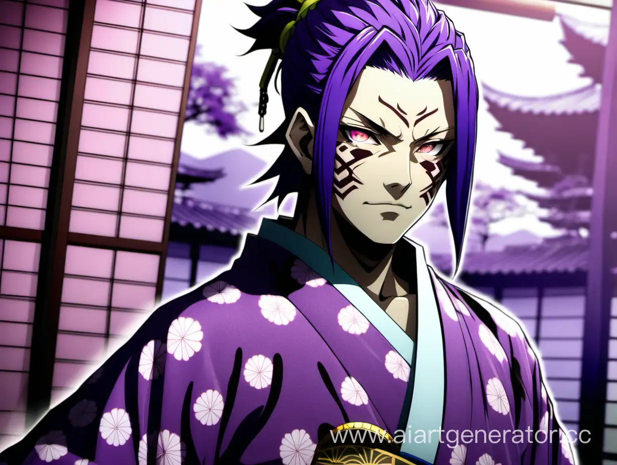 Demon-Slayer-Character-in-Stunning-Purple-Kimono-and-Hair