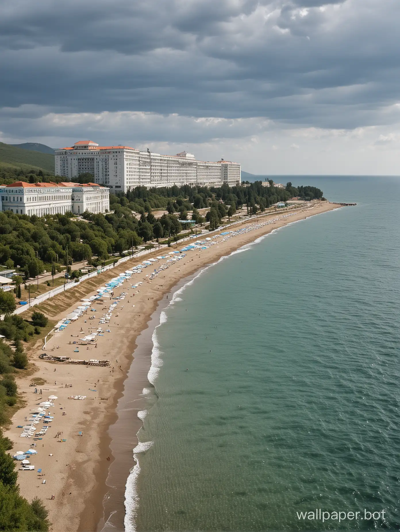 Scenic-Crimea-Tranquil-Sea-View-from-a-Coastal-Sanatorium