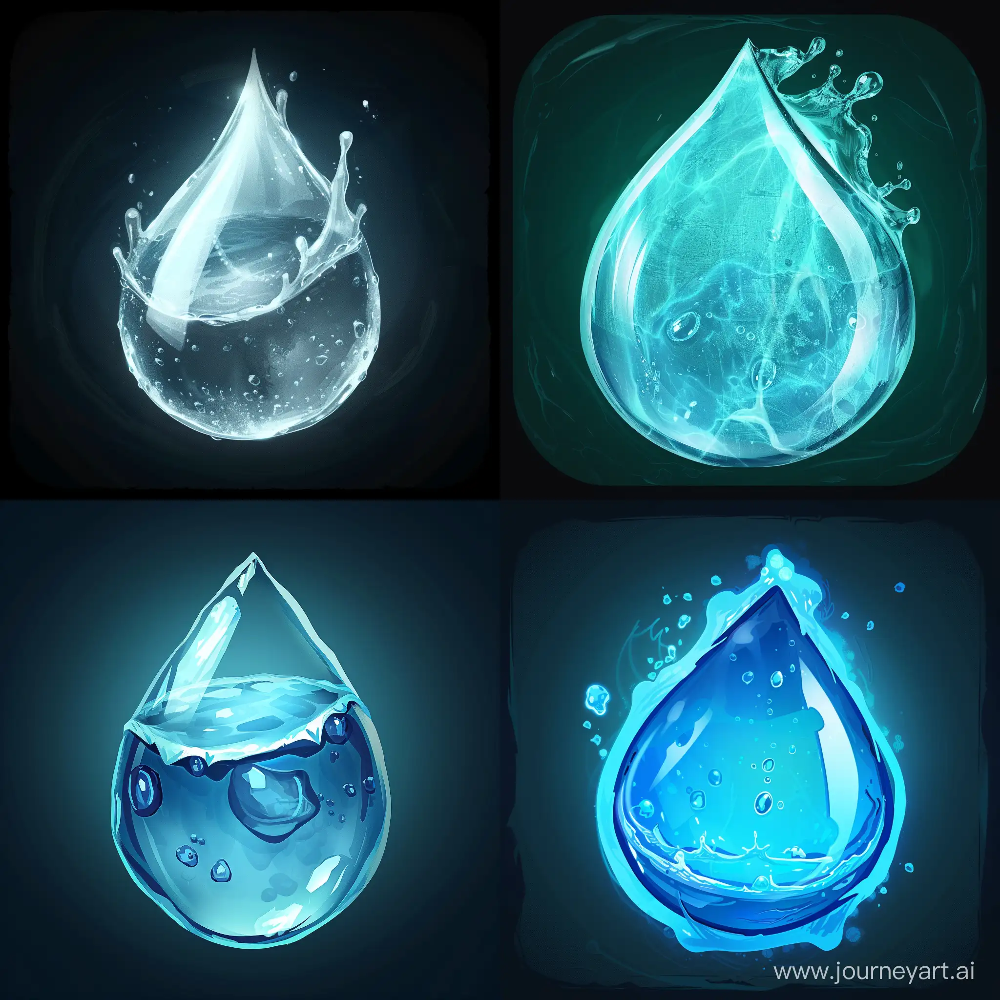 создай иконку для компьютерной игры в жанре выживание. должна быть изображена капля воды.