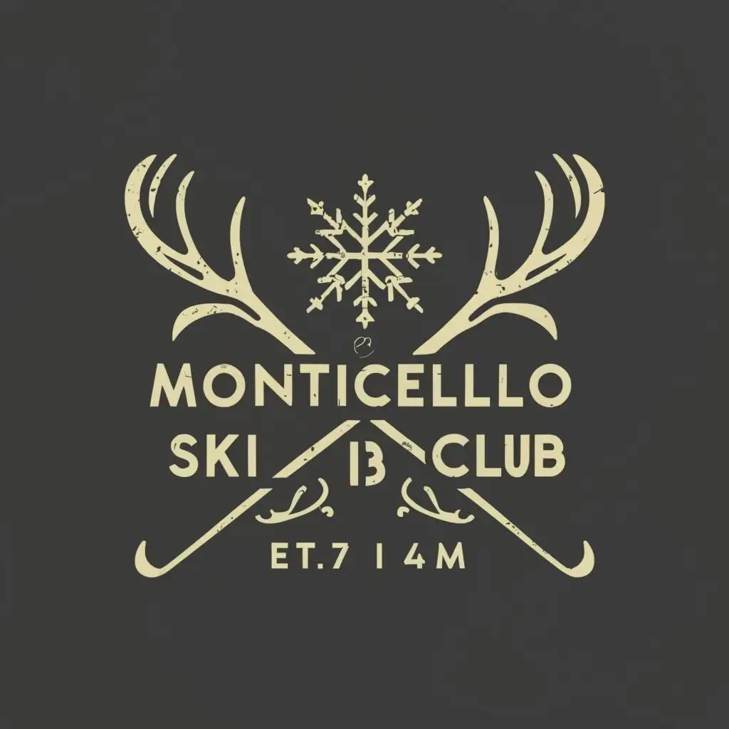 LOGO-Design-For-Monticello-Ski-Club-Antler-Gothic-Style-with-Typography-for-Sports-Fitness-Industry