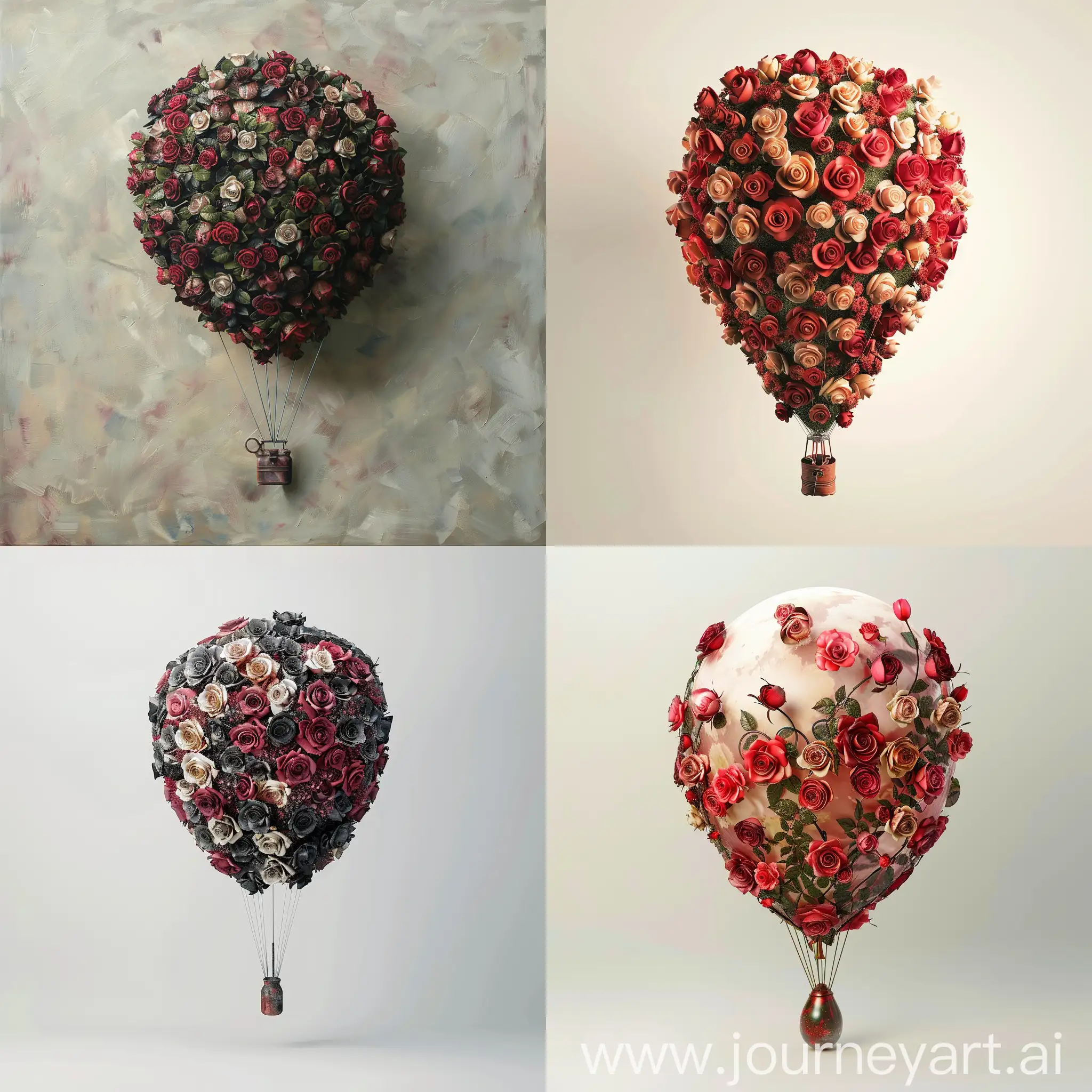 a balloon made of petrol and roses