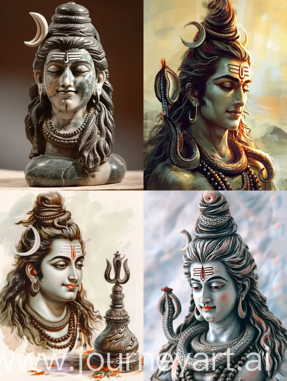 Lord-Shiva-Statue-on-Shivling-Divine-Representation-of-Reverence-and-Worship