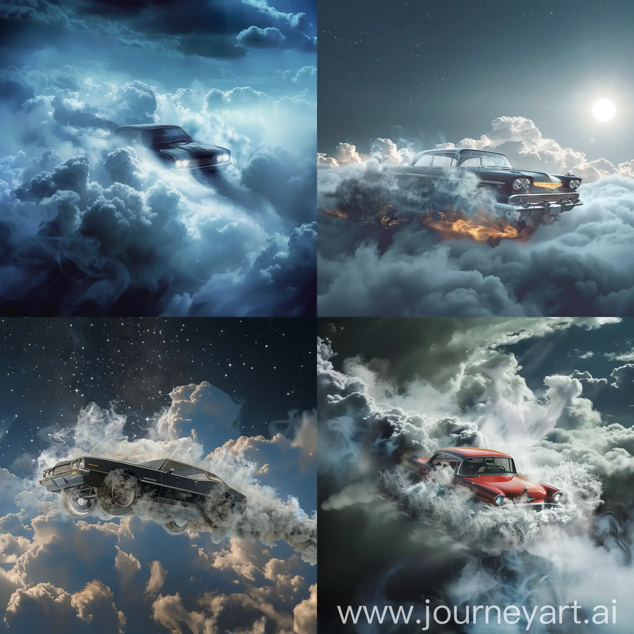 Heavenly-Car-Emitting-Smoke-with-Wheels-Descending-from-Above