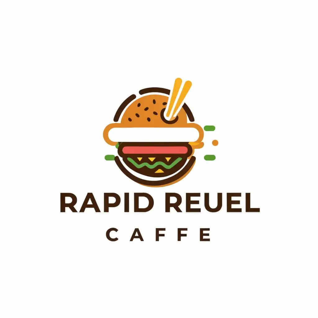 a logo design,with the text "Rapid Refuel Cafe", main symbol:Something invloving food (sandwiches, sushi, or similar) with a theme of speed or efficiency make it look premium,Minimalistic,be used in Restaurant industry,clear background