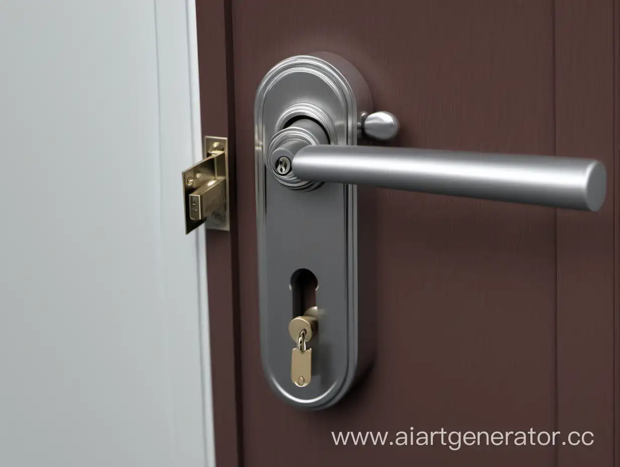 Detailed-CloseUp-of-WellFunctioning-Entrance-Door-Lock