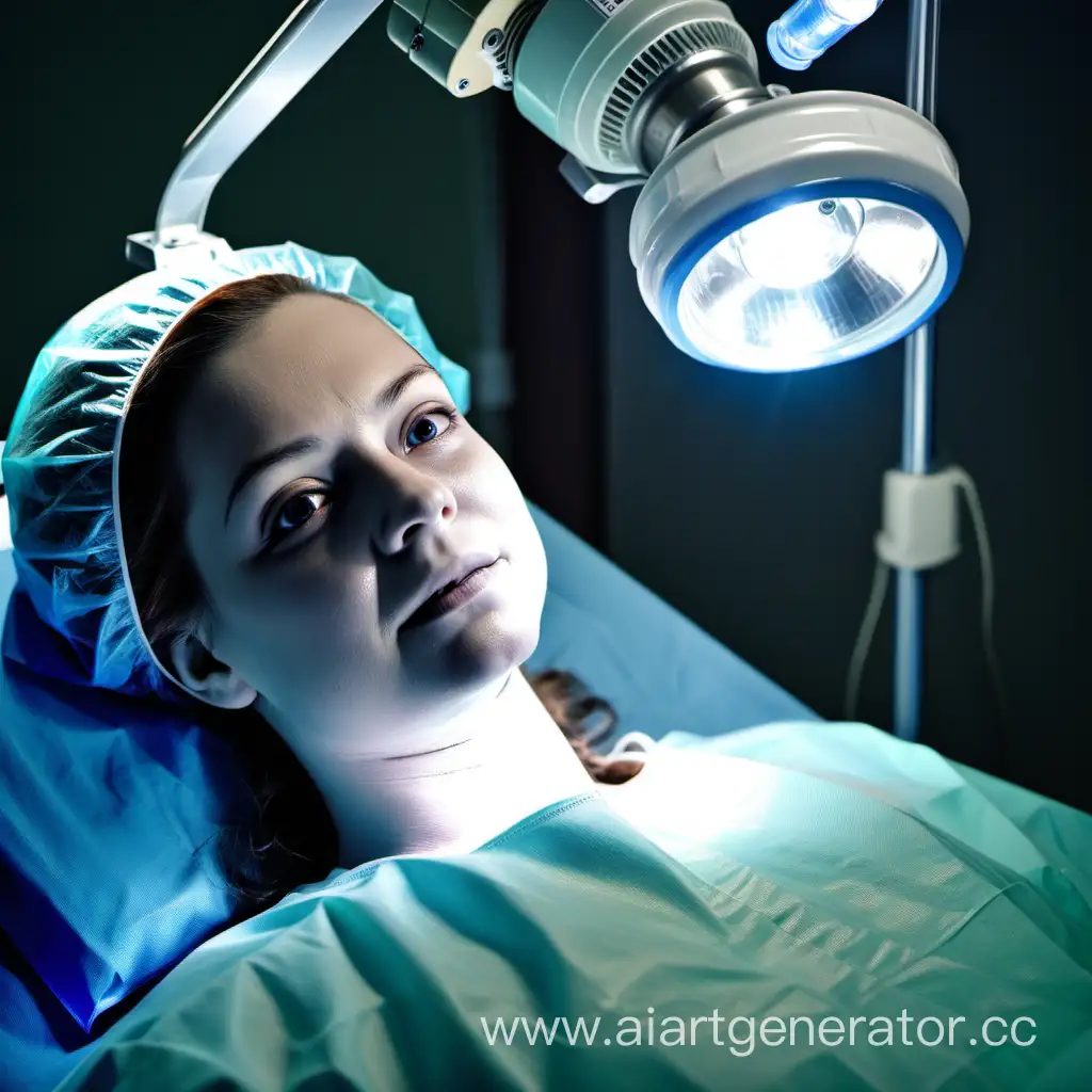 Prepared-Young-Woman-for-Surgery-under-Illuminated-Operating-Lamp