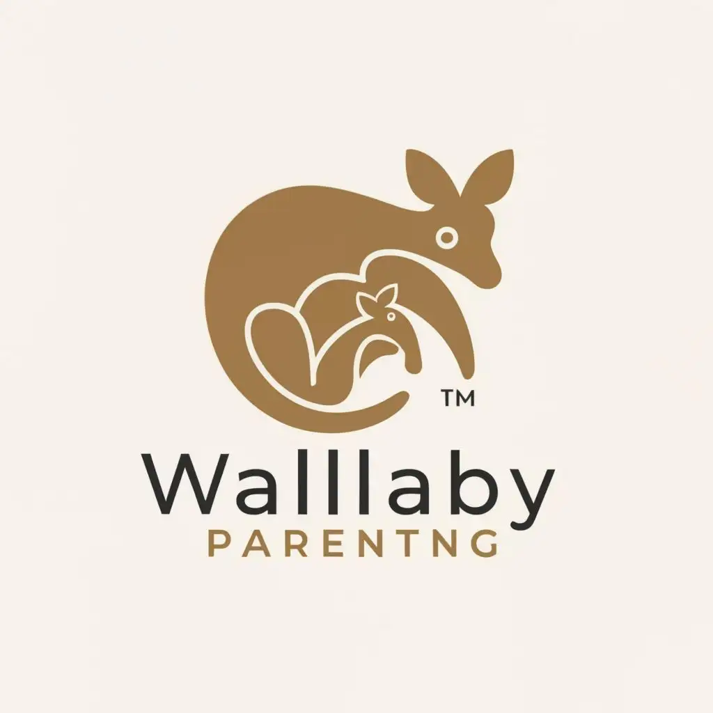 a logo design,with the text "Wallaby parenting", main symbol:Wallaby Parenting provides comprehensive, high-quality membership-based consulting services in comprehensive medical care for newborns, infants, school-age children and teenagers. Online consultation with experts helps solve health problems for children and families; experts provide one-on-one care for children.,Minimalistic,be used in Medical Dental industry,clear background