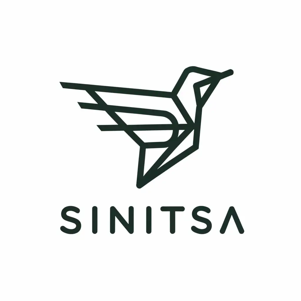 a logo design,with the text "Sinitsa", main symbol:a bird tit in fly simplistic tralihead geometric,Minimalistic,be used in Entertainment industry,clear background