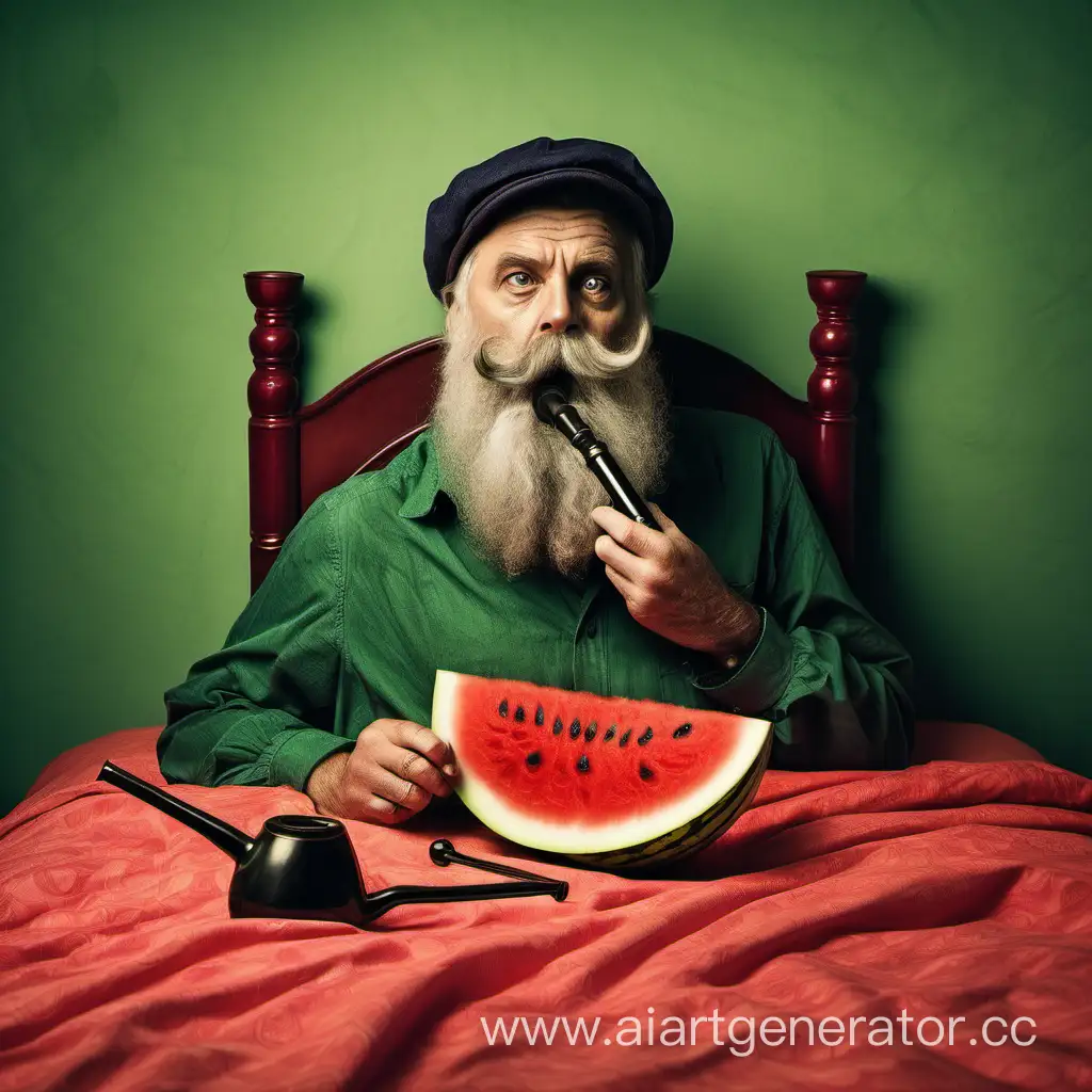 Bearded-Watermelon-Relaxing-with-a-Pipe-in-Kremlin-Ambiance
