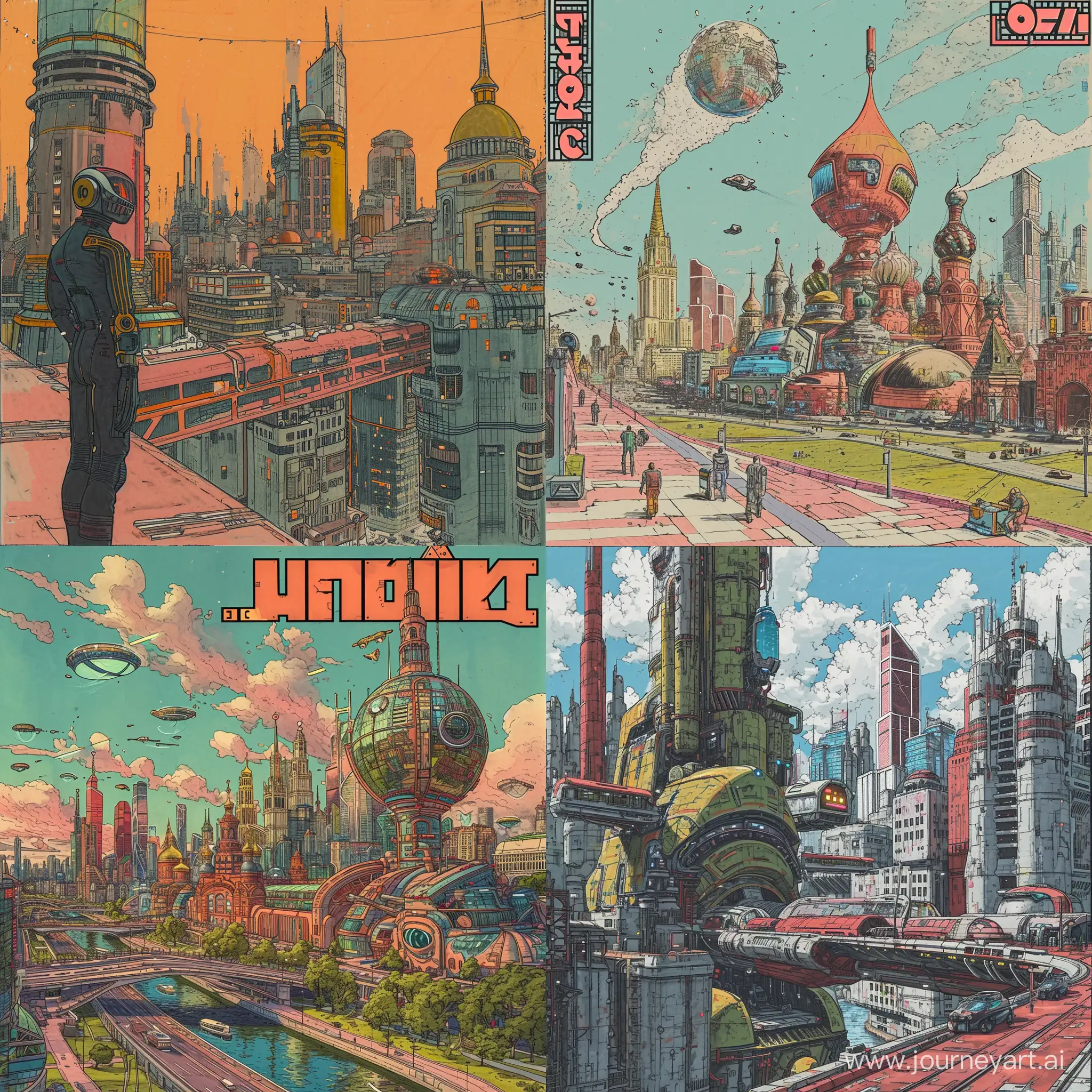 Futuristic Moscow, cinematic color drawing, 2020s, postcyberpunk, biopunk, nanopunk, trending on artstation, trending on DeviantArt, science fiction --v 6