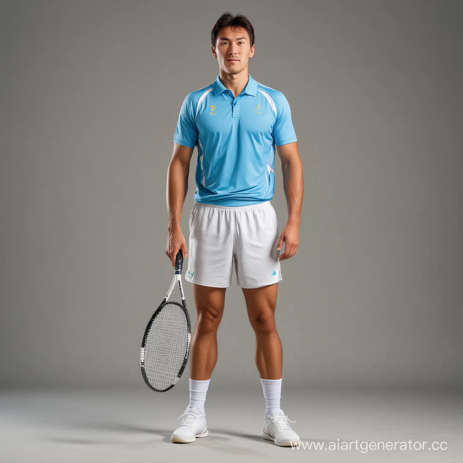 Kazakh-Tennis-Player-in-Full-Height-Action