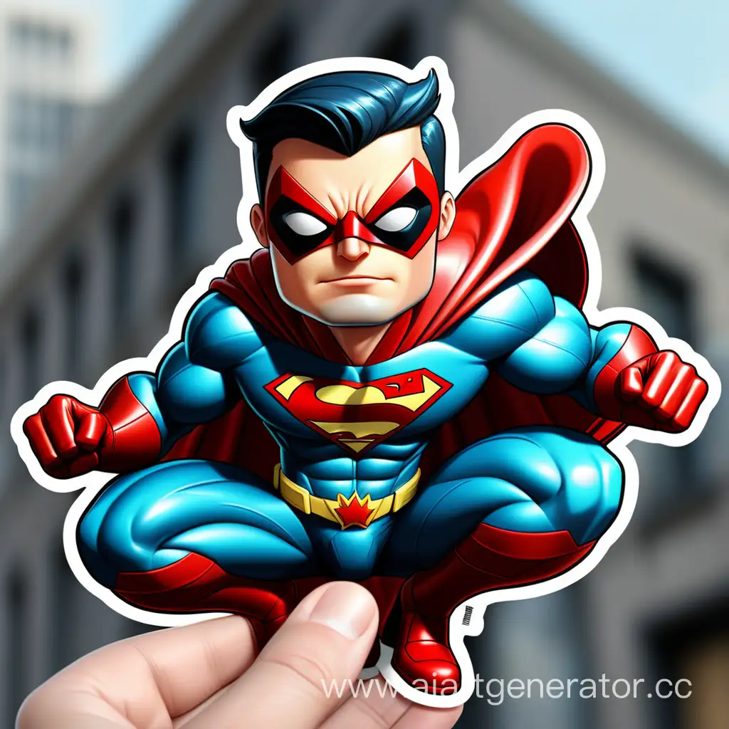 Create a unique sticker design featuring a super hero in 🏍 with an incredible style