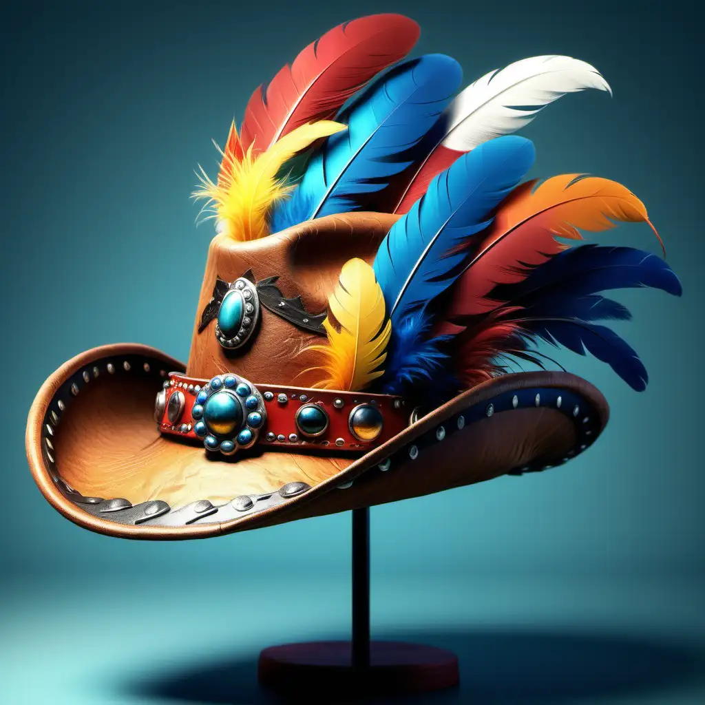 Whimsical MultiColor Cowboy Hat with Playful Pixar Animation