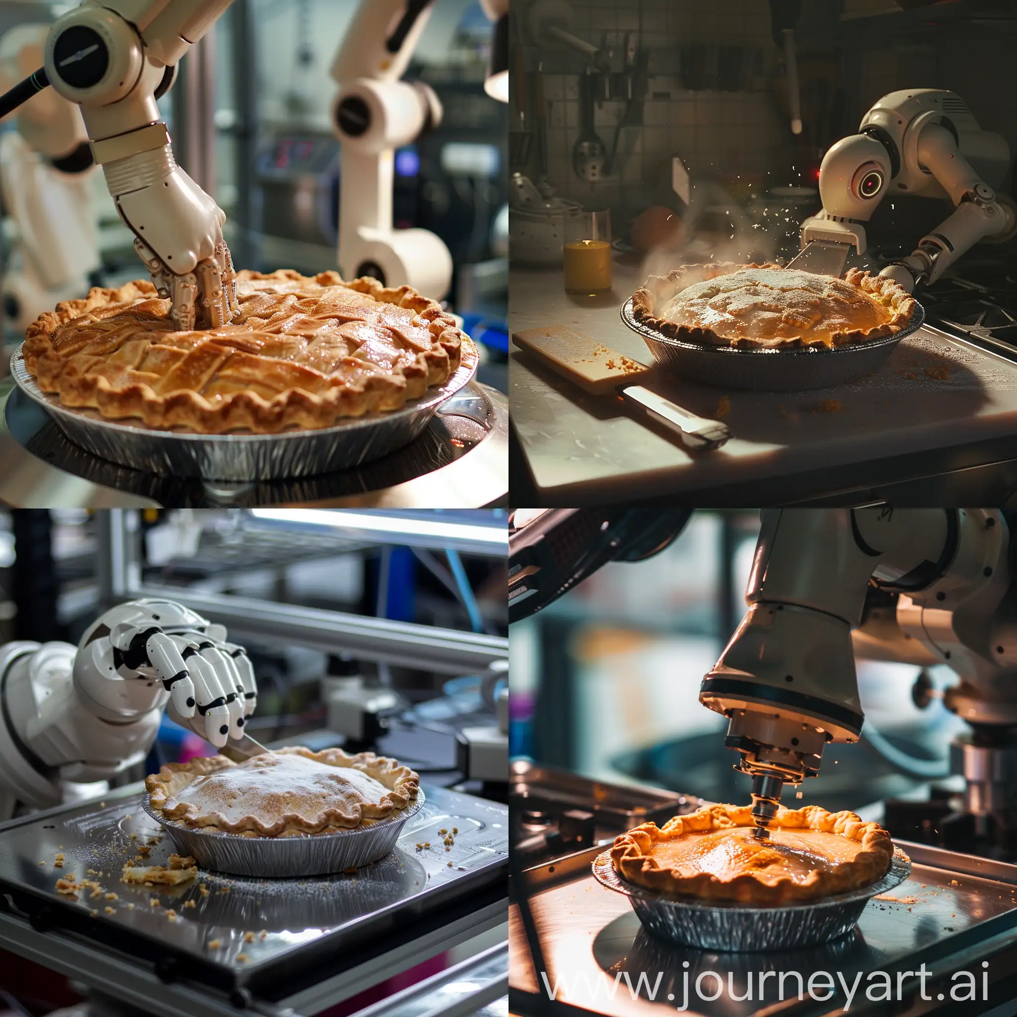 an A.I. baking a pie from pi