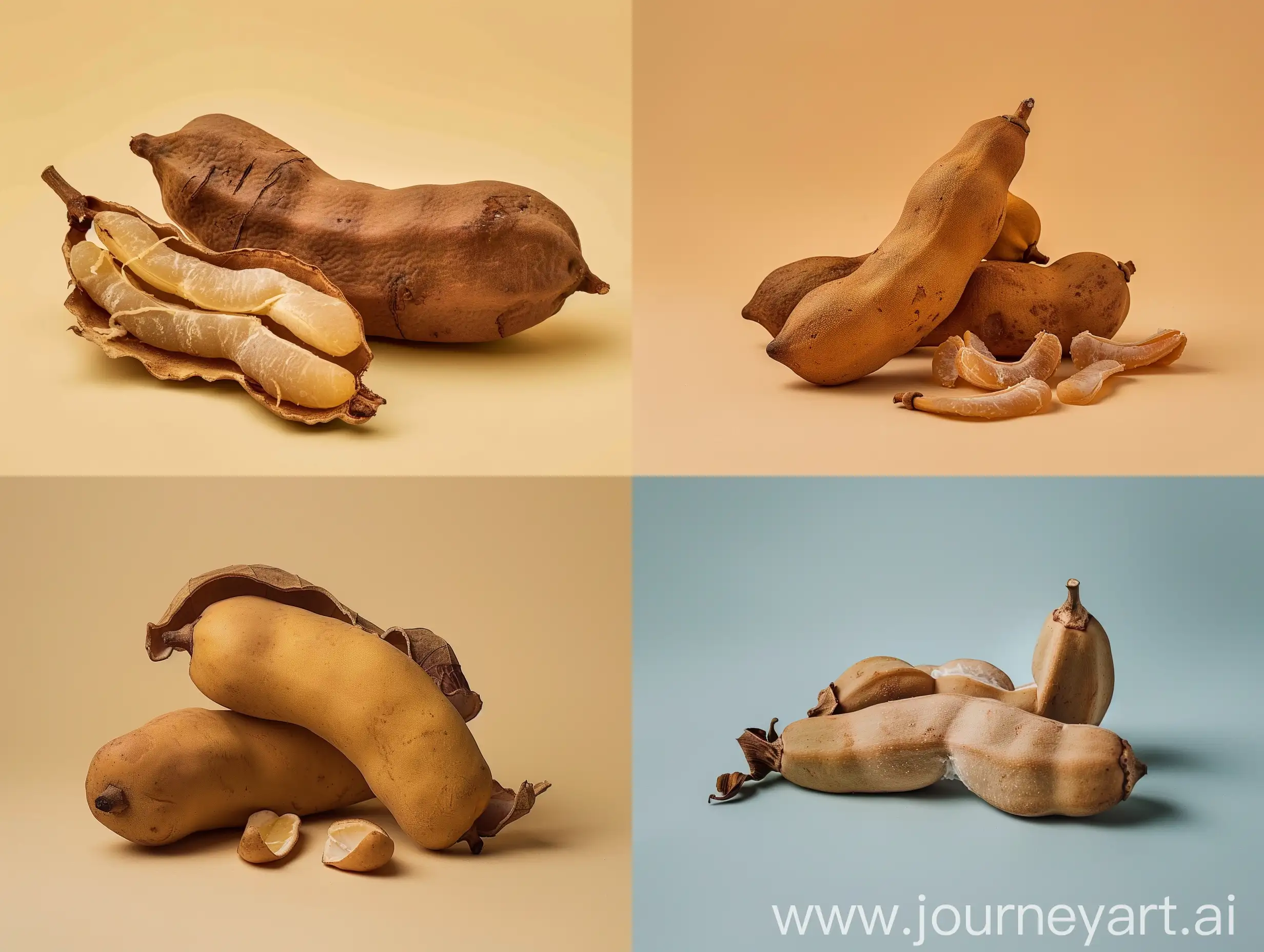 Studio photography with one color background of tamarind