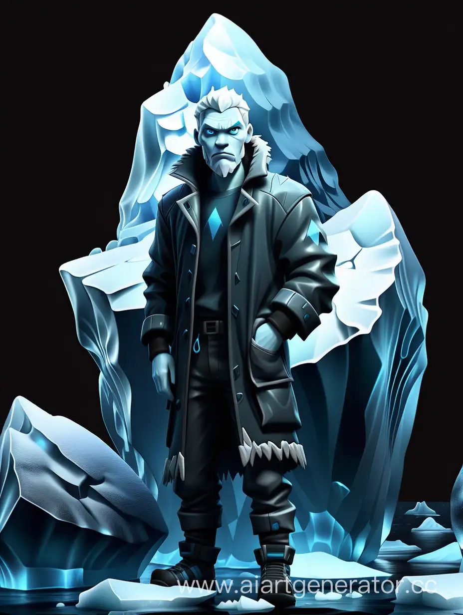 айсберг ледяной человек на темном фоне для аватарки