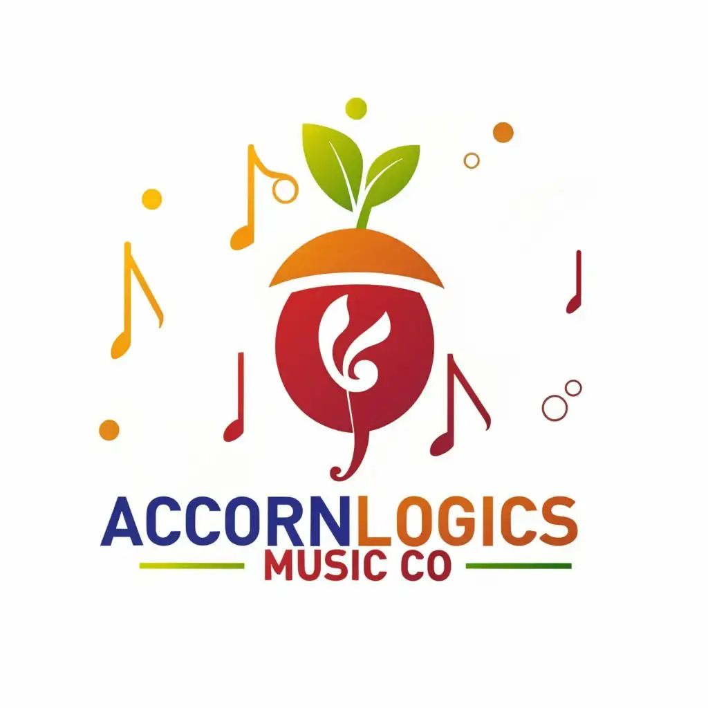 a logo design,with the text "Acorn Logics Music Co", main symbol:Acorn, must be in bright colours,,Moderate,be used in Entertainment industry,clear background