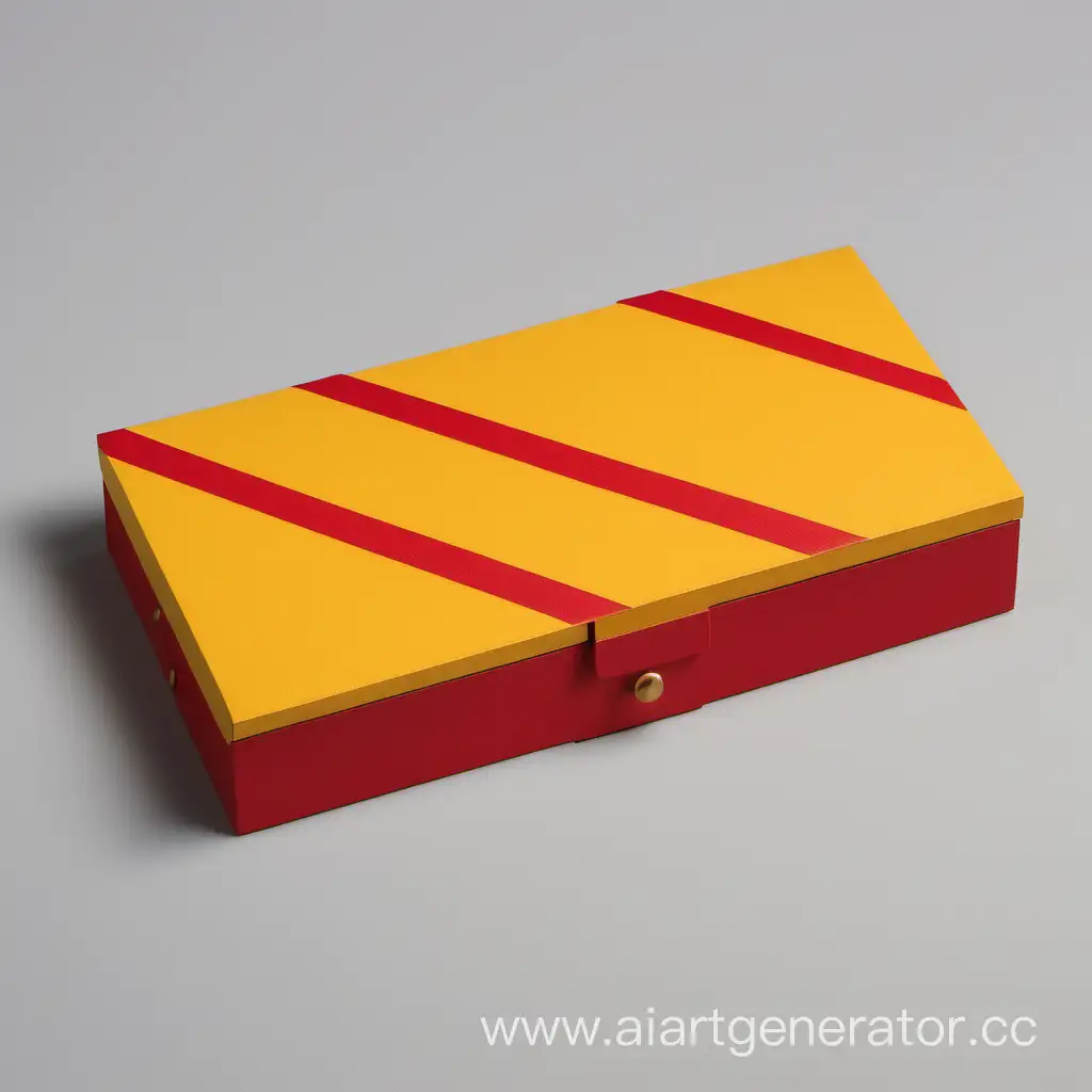 коробка в желтых и красных цветах для 2 тонких батончиков