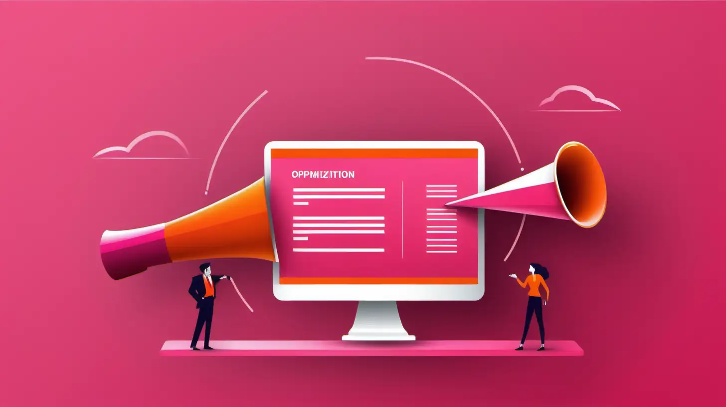 Page Optimization to Boost Sales Funnel for optimizing website performance

no writing and words should be included only perception based scenario focusing website

the background color should be pink
and orange color
