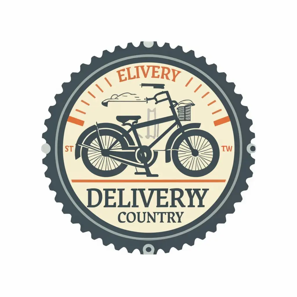 logo, bike ,clock, with the text "Delivery of the country", typography, be used in Automotive industry