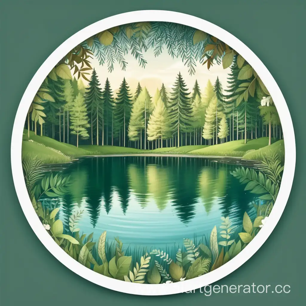 Serene-Forest-Lake-Encircled-by-Natures-Frame