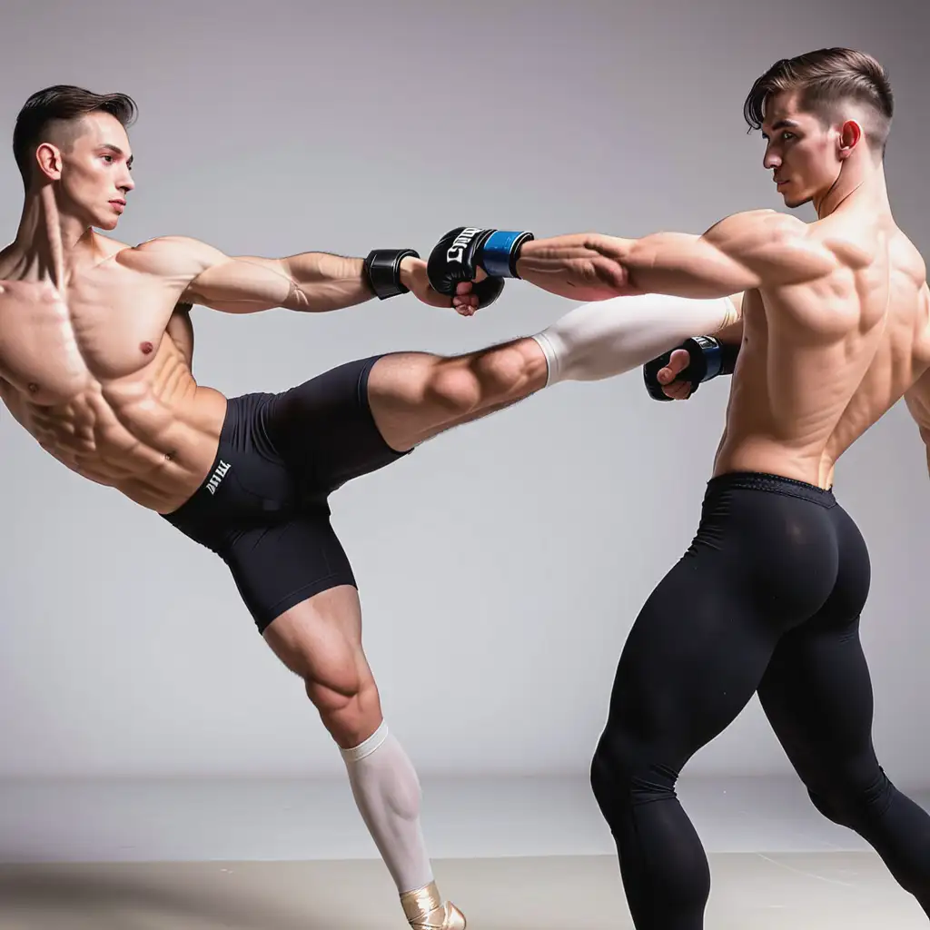 male ballet dancers fighting MMA