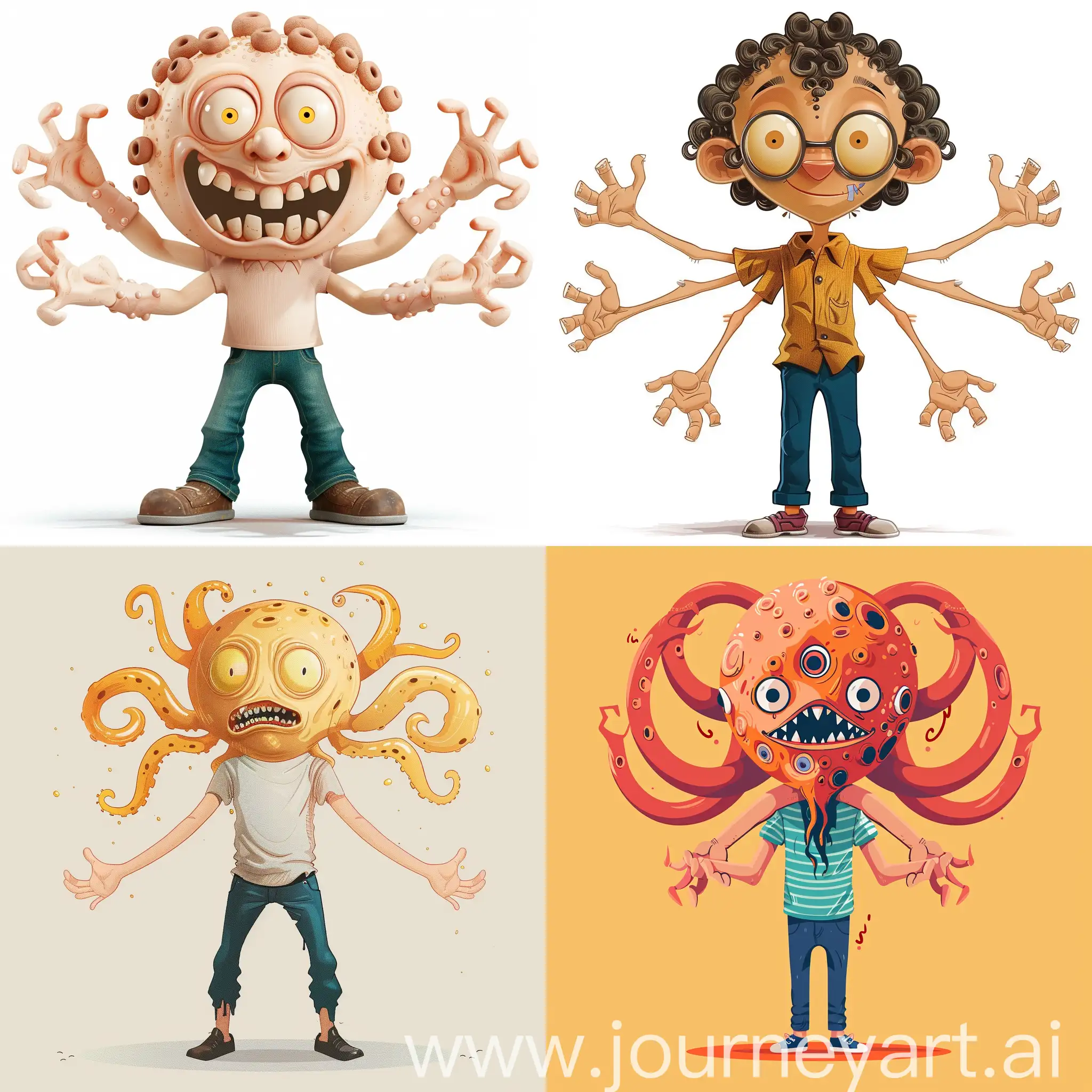 Playful-Cartoon-Character-with-Multiple-Arms