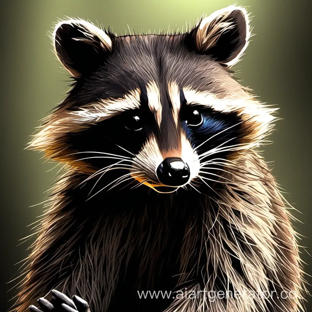 Adorable-Raccoon-Playing-in-a-Lush-Forest-Habitat