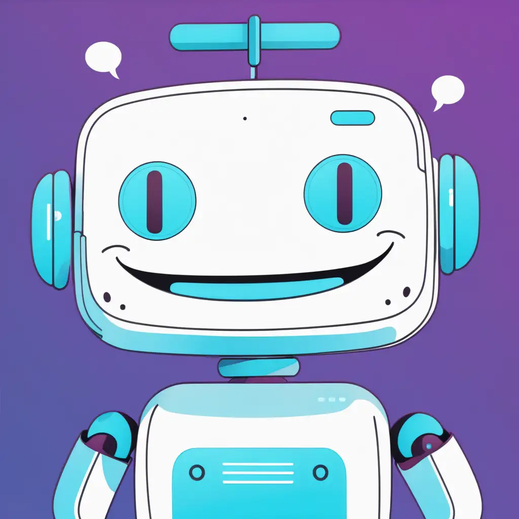 Joyful Chatbot Expressing Happiness with a Smile