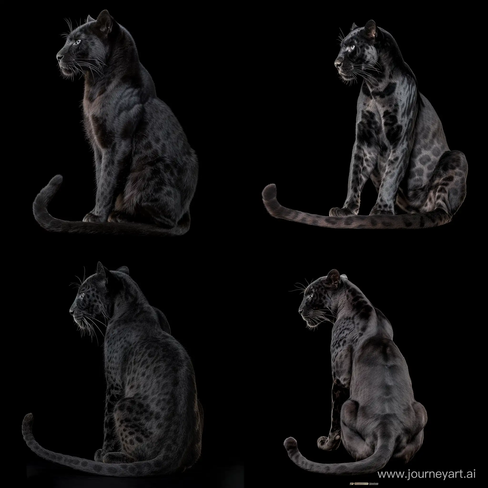 Majestic-Black-Panther-Gracefully-Sitting-on-a-Seamless-Black-Background