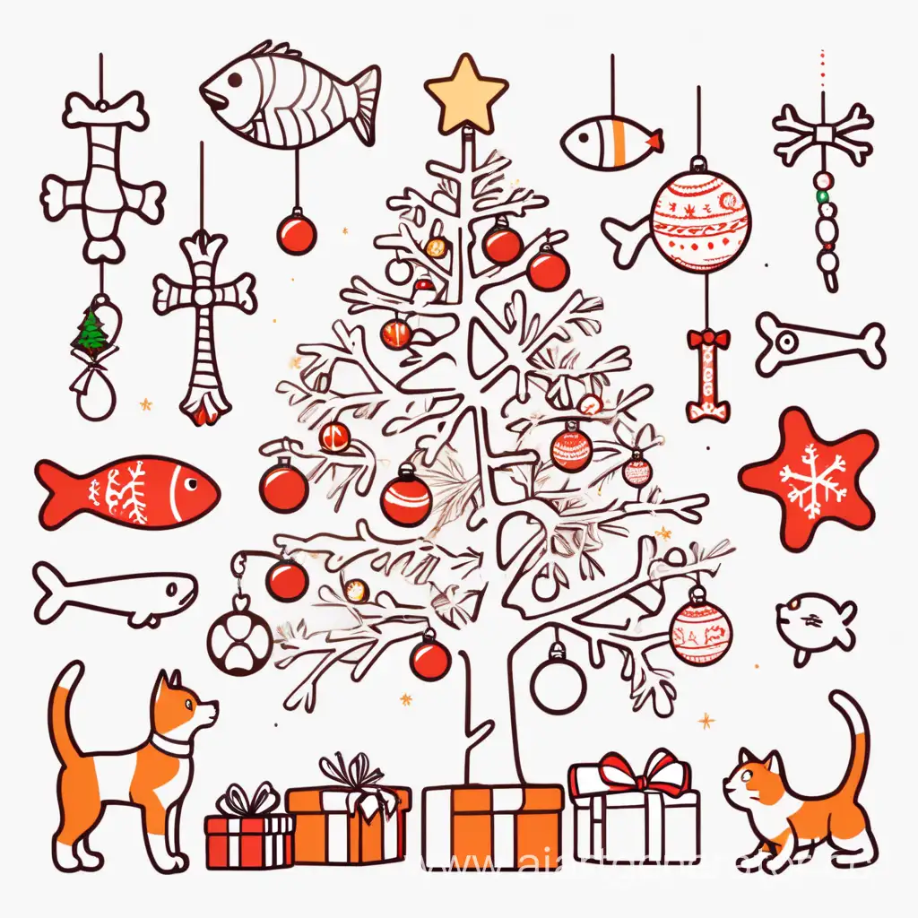 PetFriendly-New-Year-Tree-Decorations-Festive-Bones-Fish-and-Toys-for-Cats-and-Dogs
