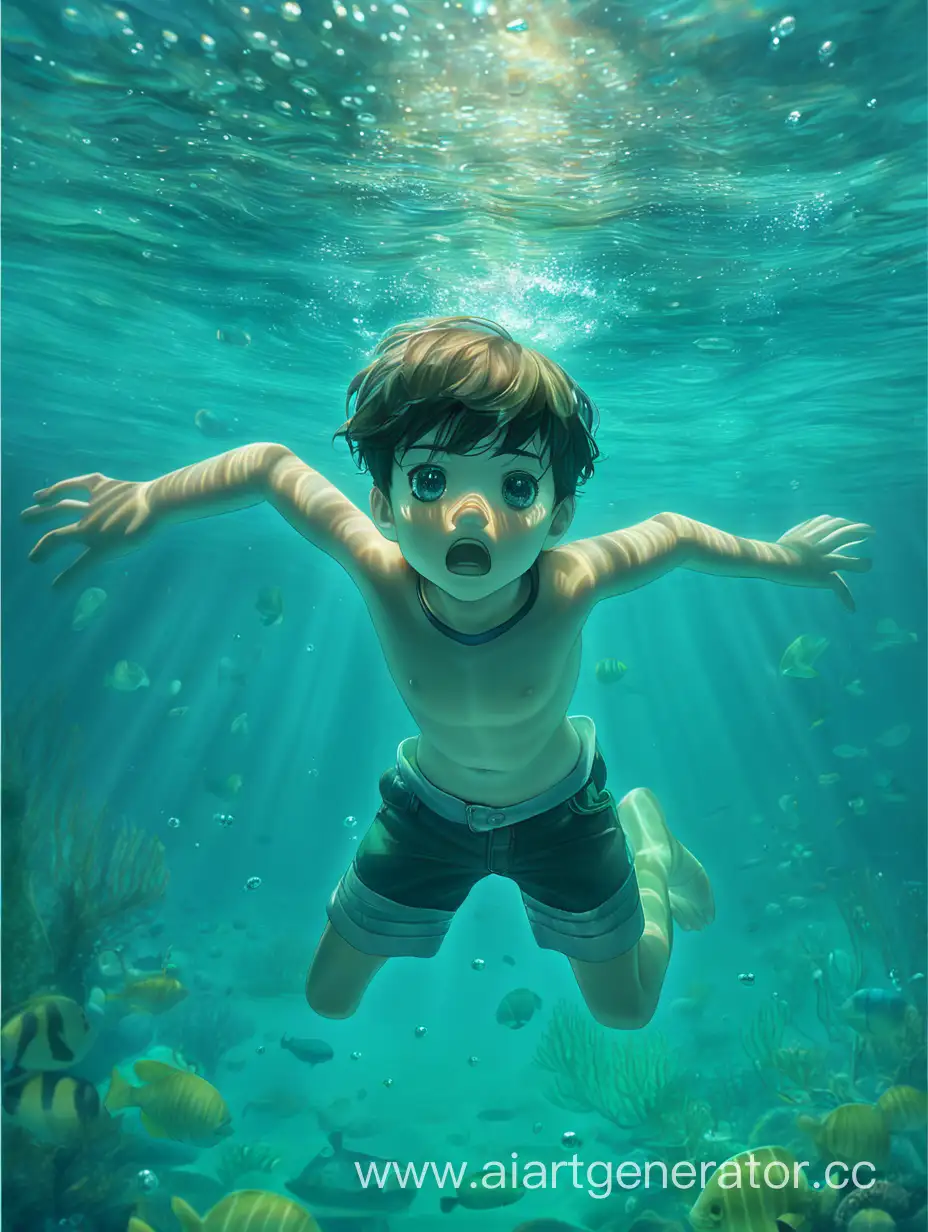 Underwater boy Drowning 
