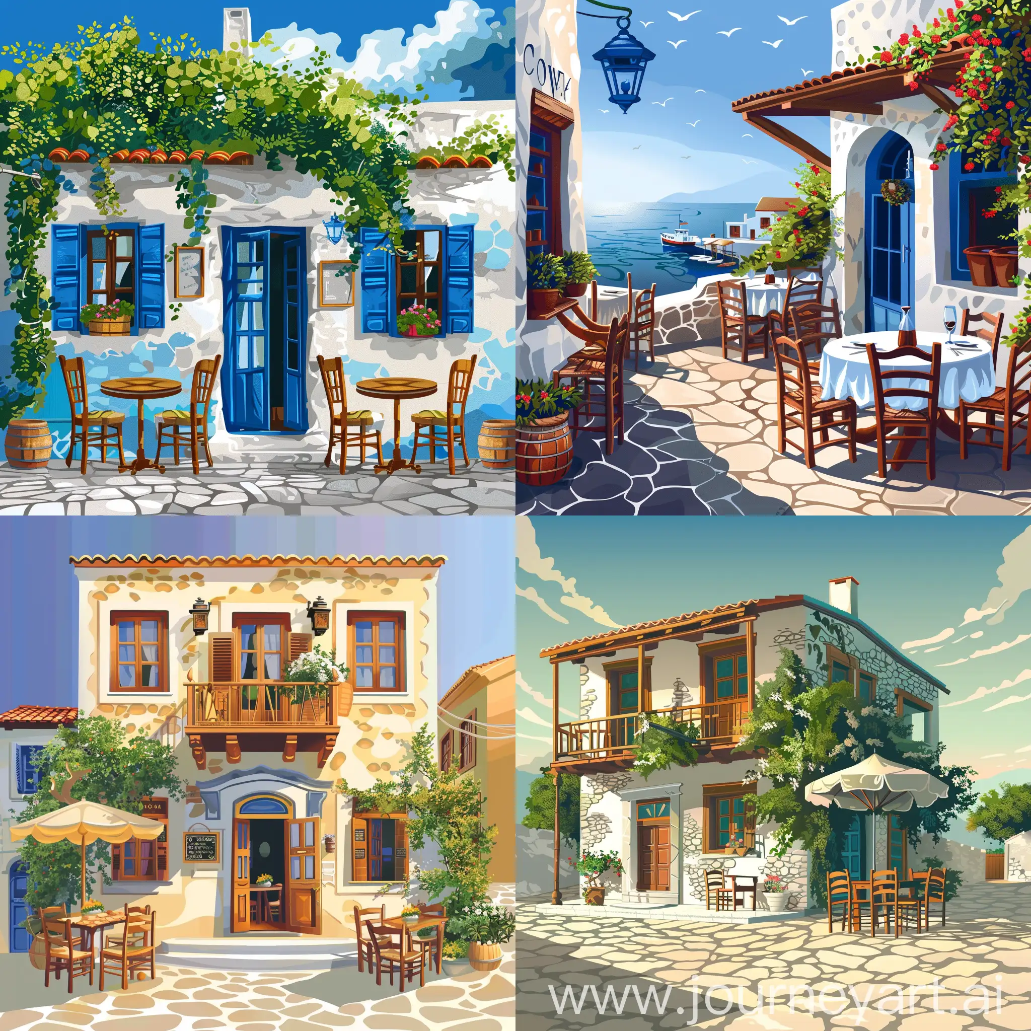 Vibrant-Vector-Greek-Tavern-Scene