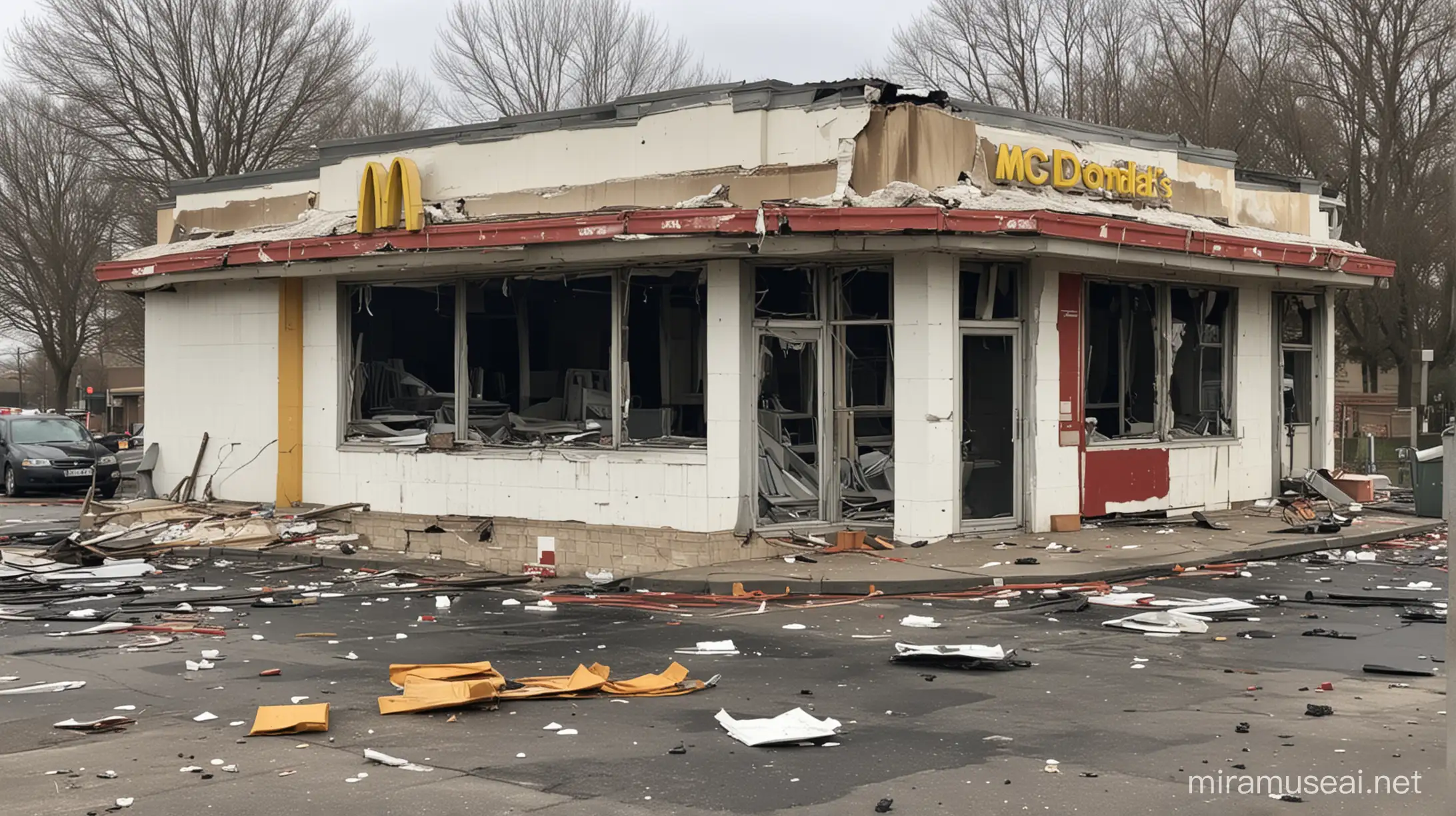 Abandoned McDonalds Derelict Fast Food Restaurant After Explosion