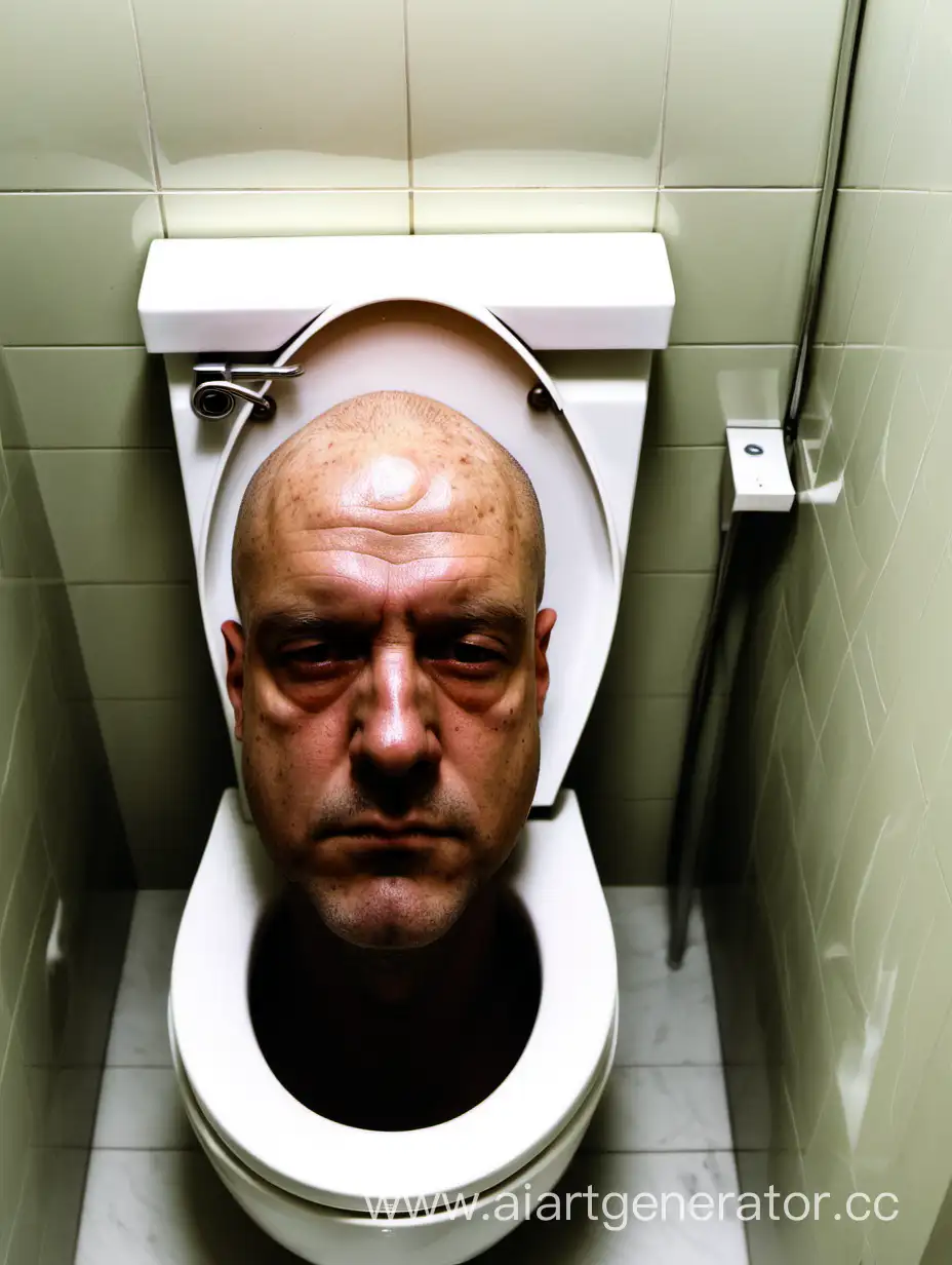 голова мужика в туалете

