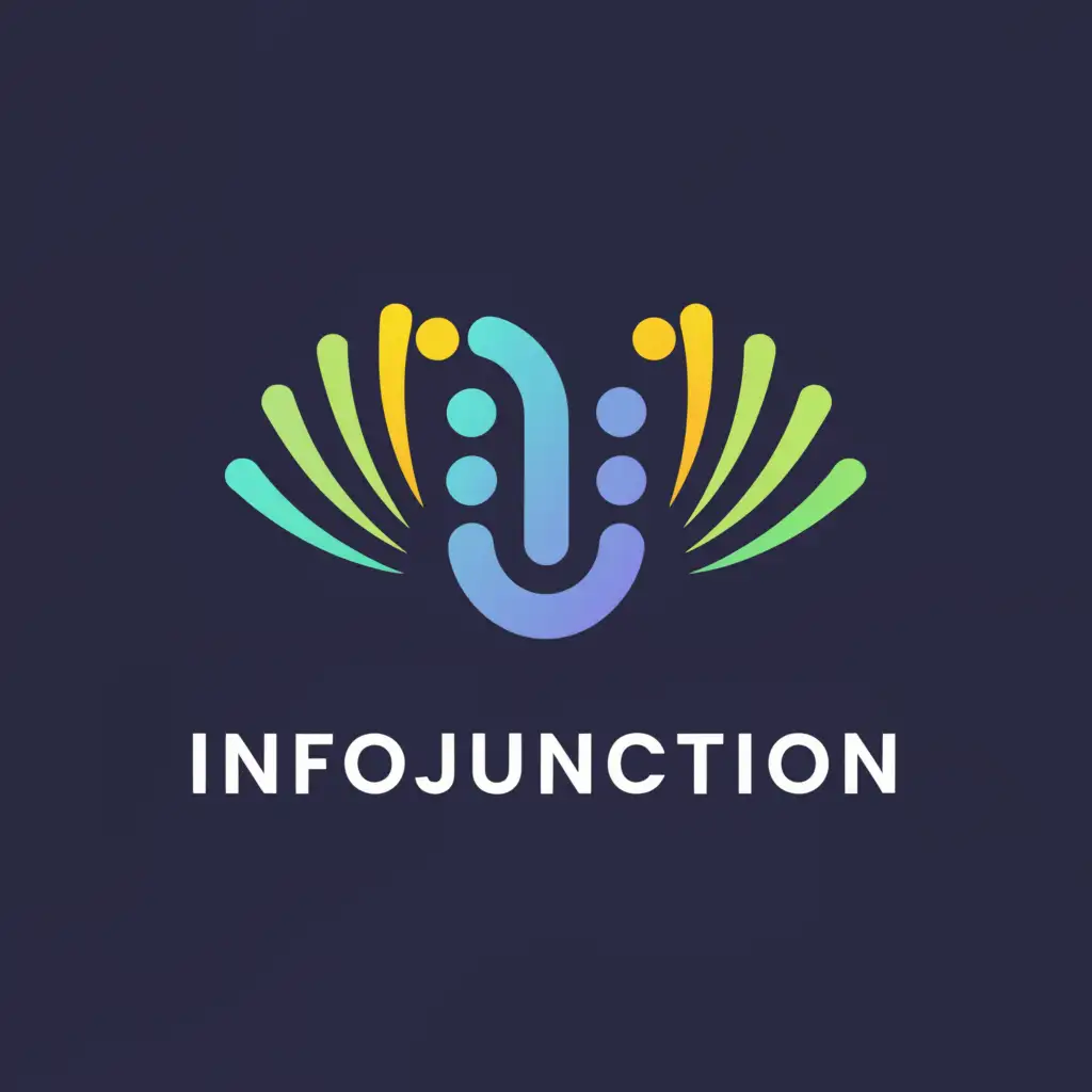 a logo design,with the text "InfoJunction", main symbol:Informative ,Moderate,clear background