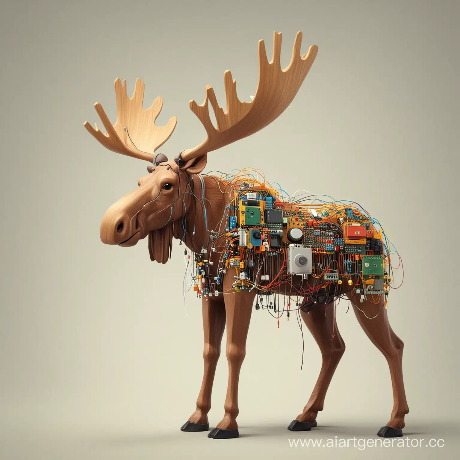 Colorful-Electronic-Moose-Graffiti-Art